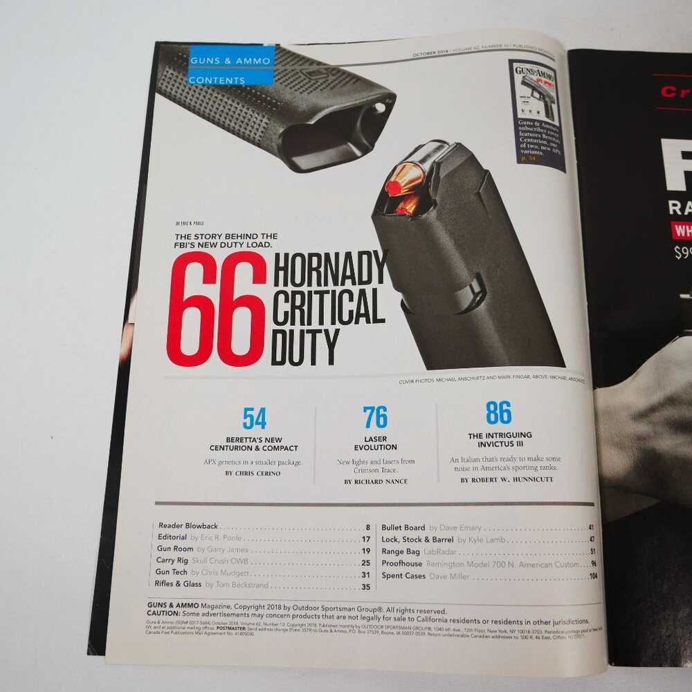 Lot Of 8 Guns & Ammo Magazines 2018 Issues Featuring Firearms & Accessories - Picture 15 of 16